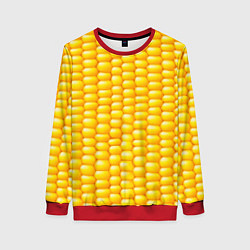 Свитшот женский Сладкая вареная кукуруза, цвет: 3D-красный