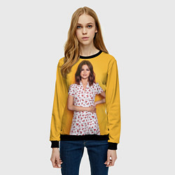 Свитшот женский Selena Gomez: Yellow Style, цвет: 3D-черный — фото 2