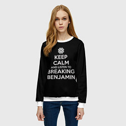 Свитшот женский Keep Calm & Breaking Benjamin, цвет: 3D-белый — фото 2