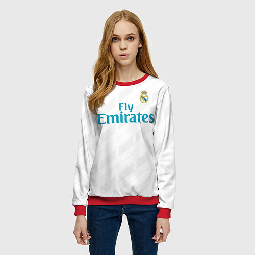 Женский свитшот Real Madrid / 3D-Красный – фото 3