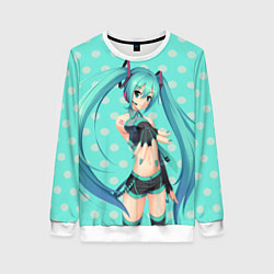 Свитшот женский Hatsune Miku, цвет: 3D-белый