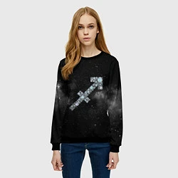 Свитшот женский Космический Стрелец, цвет: 3D-черный — фото 2