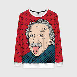 Свитшот женский Альберт Эйнштейн: Поп-арт, цвет: 3D-белый