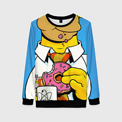 Свитшот женский Homer with donut, цвет: 3D-черный