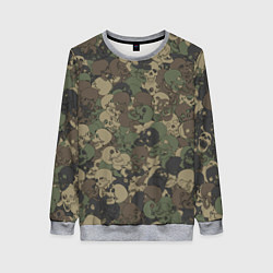Свитшот женский Камуфляж с черепами, цвет: 3D-меланж