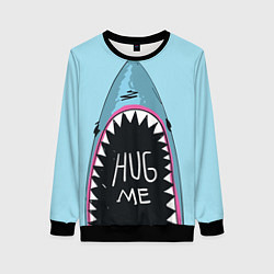 Свитшот женский Shark: Hug me, цвет: 3D-черный