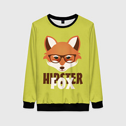 Свитшот женский Hipster Fox, цвет: 3D-черный