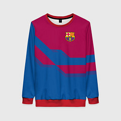 Свитшот женский Barcelona FC: Blue style, цвет: 3D-красный