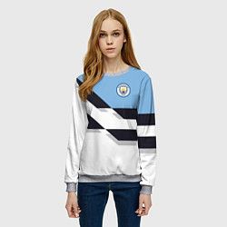 Свитшот женский Manchester City FC: White style, цвет: 3D-меланж — фото 2
