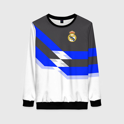 Женский свитшот Real Madrid FC: White style / 3D-Черный – фото 1