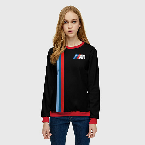 Женский свитшот BMW BLACK COLLECTION БМВ / 3D-Красный – фото 3