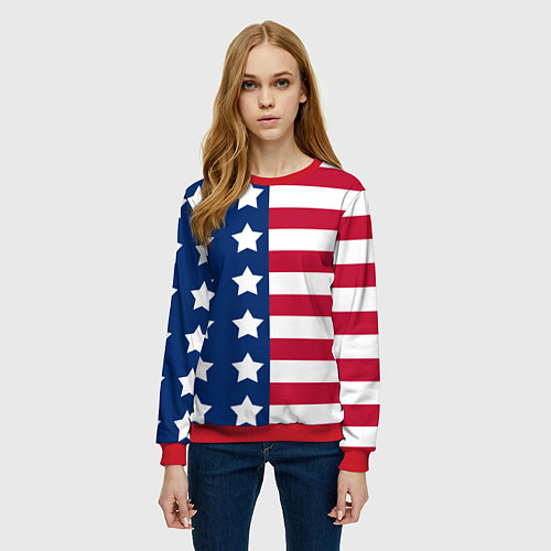 Женский свитшот USA Flag / 3D-Красный – фото 3