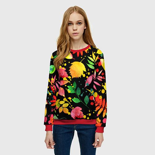 Женский свитшот Осень / 3D-Красный – фото 3