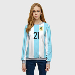 Свитшот женский Сборная Аргентины: Диабола ЧМ-2018, цвет: 3D-меланж — фото 2