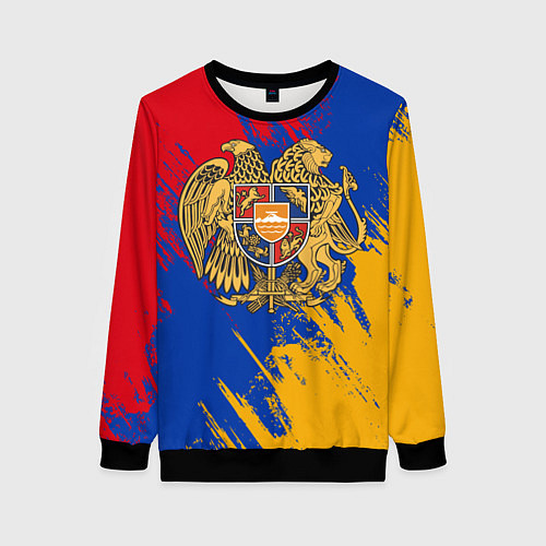 Женский свитшот Герб и флаг Армении / 3D-Черный – фото 1