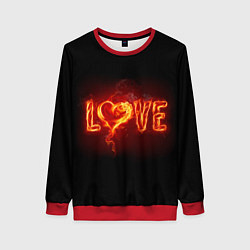 Свитшот женский Love & Flame, цвет: 3D-красный