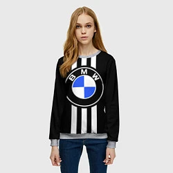 Свитшот женский BMW: White Strips, цвет: 3D-меланж — фото 2