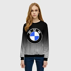 Свитшот женский BMW 2018 Black and White IV, цвет: 3D-черный — фото 2