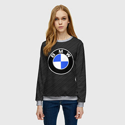 Свитшот женский BMW CARBON БМВ КАРБОН, цвет: 3D-меланж — фото 2