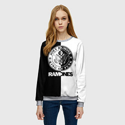 Свитшот женский Ramones B&W, цвет: 3D-меланж — фото 2