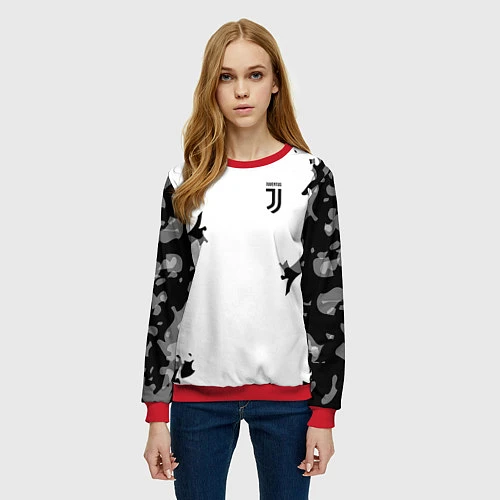 Женский свитшот FC Juventus: White Original / 3D-Красный – фото 3