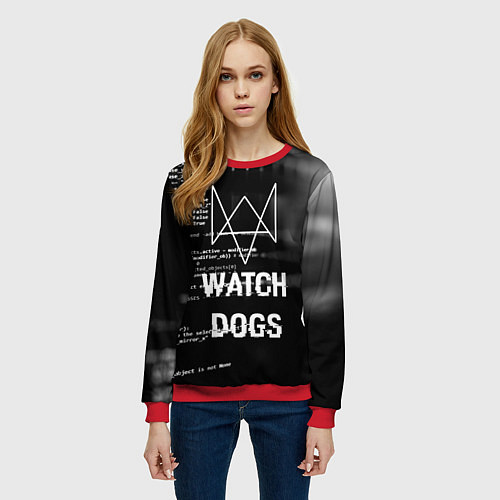 Женский свитшот Watch Dogs: Hacker / 3D-Красный – фото 3