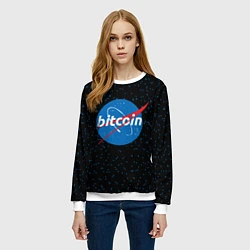 Свитшот женский Bitcoin NASA, цвет: 3D-белый — фото 2
