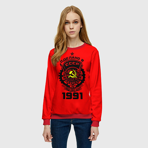 Женский свитшот Сделано в СССР 1991 / 3D-Красный – фото 3