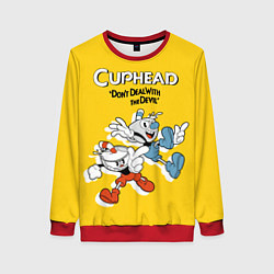 Свитшот женский Cuphead: Don't deal with the Devil, цвет: 3D-красный
