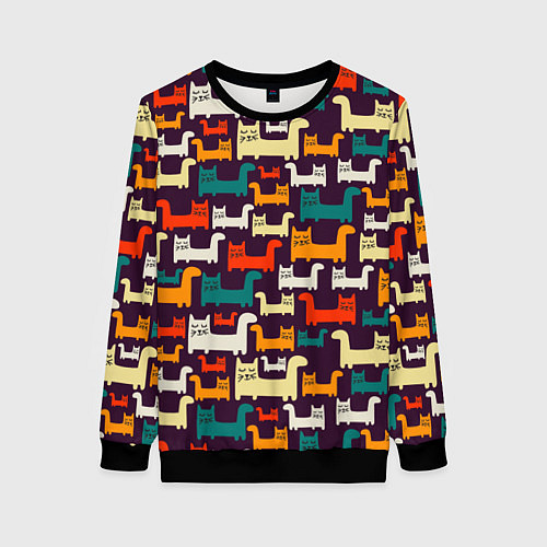 Женский свитшот Найди чёрного кота / 3D-Черный – фото 1