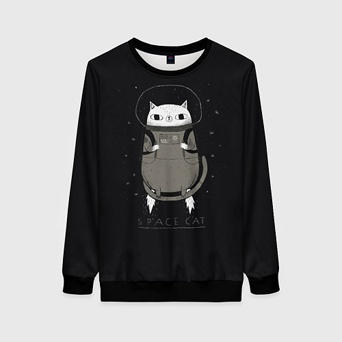 Женский свитшот Space Cat / 3D-Черный – фото 1