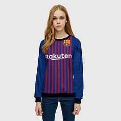 Свитшот женский FC Barcelona: Coutinho Home 18/19, цвет: 3D-черный — фото 2
