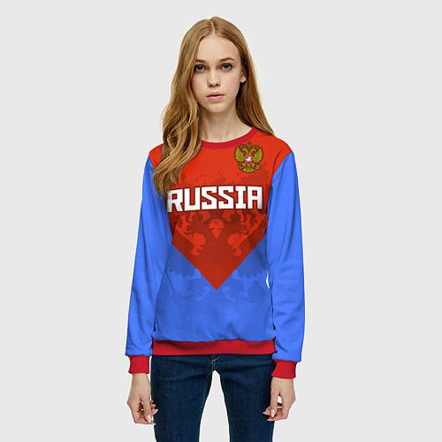 Женский свитшот Russia Red & Blue / 3D-Красный – фото 3