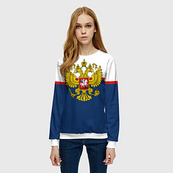Свитшот женский Герб России, цвет: 3D-белый — фото 2