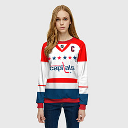 Свитшот женский Washington Capitals: Ovechkin White, цвет: 3D-красный — фото 2