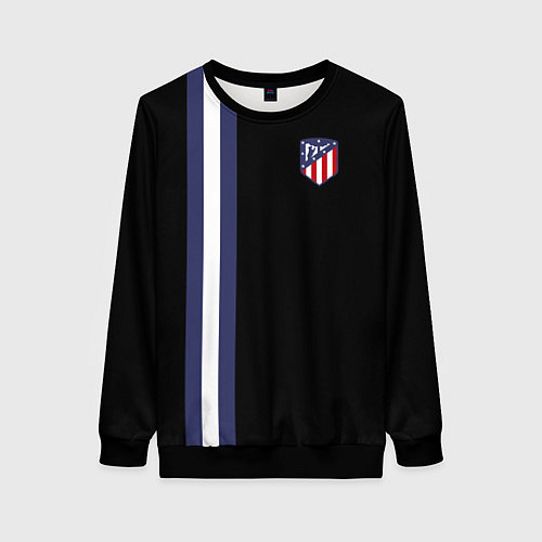 Женский свитшот FC Atletico Madrid: Blue Line / 3D-Черный – фото 1