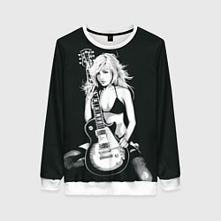 Свитшот женский Рокерская душа, цвет: 3D-белый