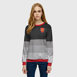 Свитшот женский ФК Арсенал: Серый стиль, цвет: 3D-красный — фото 2