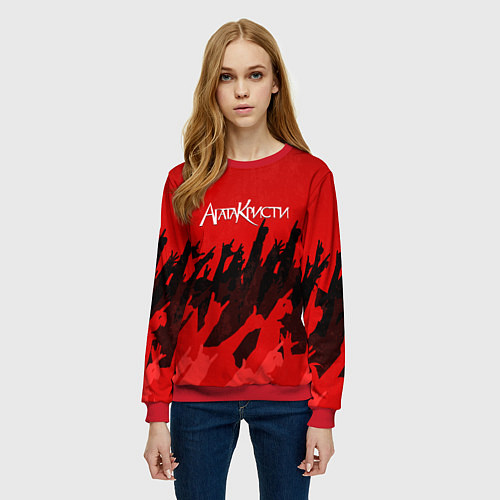 Женский свитшот Агата Кристи: Высший рок / 3D-Красный – фото 3