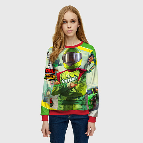 Женский свитшот GTA V: Online Racer / 3D-Красный – фото 3