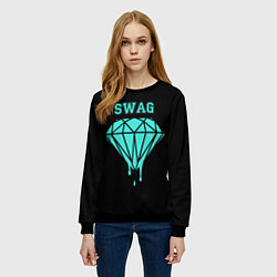 Свитшот женский Swag diamond, цвет: 3D-черный — фото 2