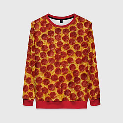 Свитшот женский Пицца пепперони, цвет: 3D-красный