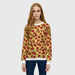 Свитшот женский Любитель пиццы, цвет: 3D-белый — фото 2