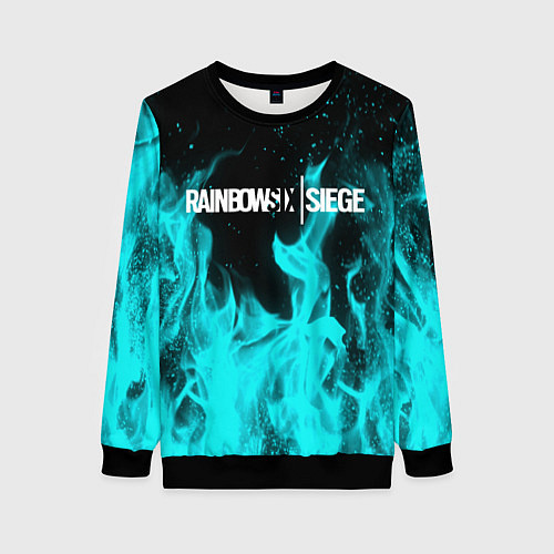 Женский свитшот R6S: Turquoise Flame / 3D-Черный – фото 1