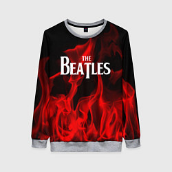 Свитшот женский The Beatles: Red Flame, цвет: 3D-меланж