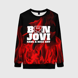 Свитшот женский Bon Jovi: Have a nice day, цвет: 3D-черный