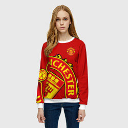 Свитшот женский FC Man United: Red Exclusive, цвет: 3D-белый — фото 2