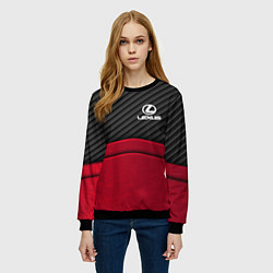 Свитшот женский Lexus: Red Carbon, цвет: 3D-черный — фото 2