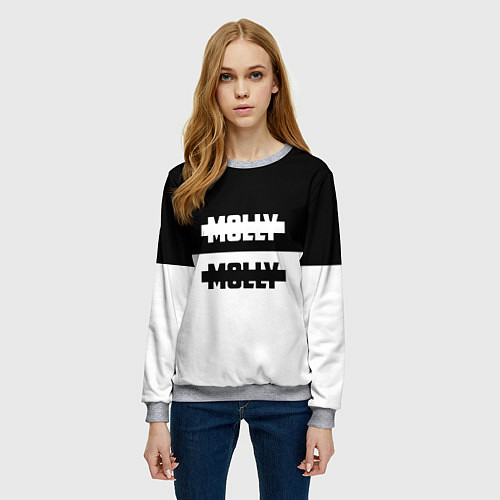 Женский свитшот Molly: Black & White / 3D-Меланж – фото 3