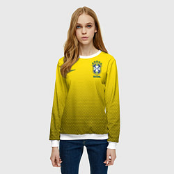 Свитшот женский Brazil Team: WC 2018, цвет: 3D-белый — фото 2